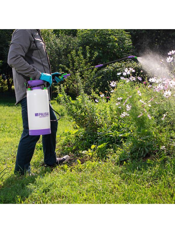 Опрыскиватель ручной усиленный с горловиной 7 л, с насосом, шлангом и разбрызгивателем Palisad