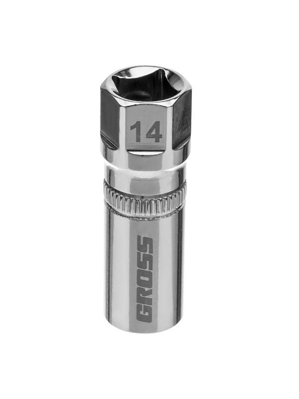 Головка торцевая свечная, магнитная, двенадцатигранная, 14 мм, под квадрат 1/2 Gross