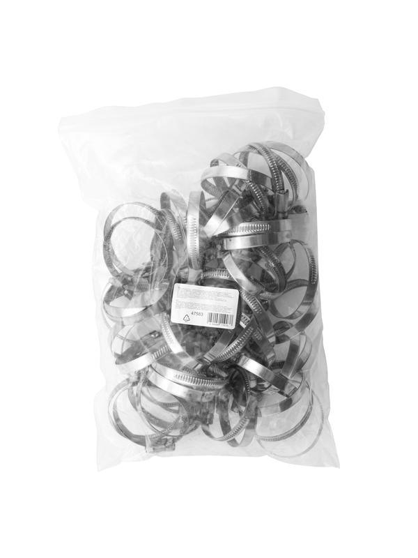 Хомуты нержавеющая сталь, Стандартное болтовое крепление 40-60 мм, 50 штук в упаковке, ширина 9 мм Сибртех