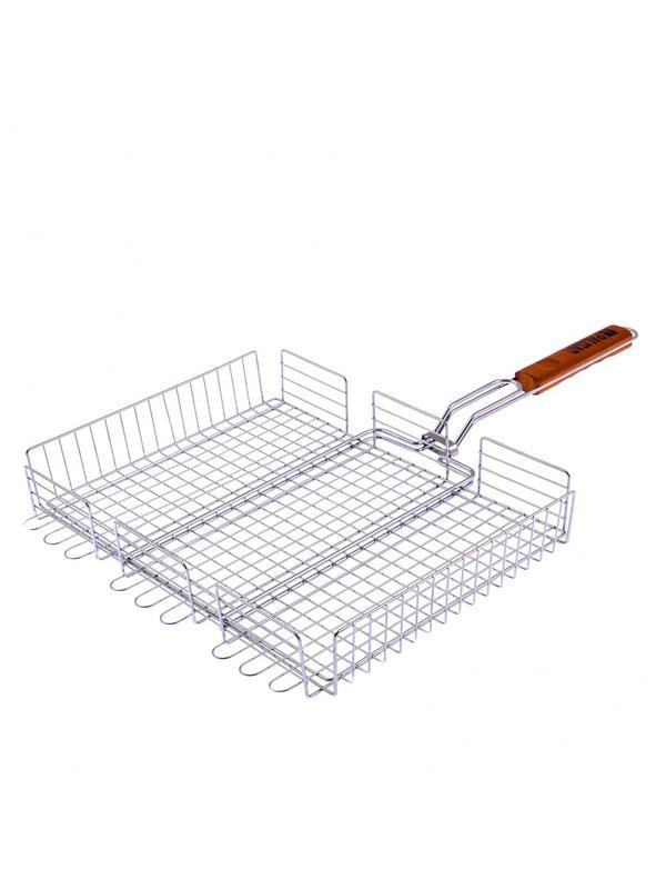 Решетка гриль 315 х 410 х 70 мм, объемная, хромированная Camping Palisad