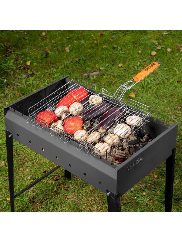 Решетка гриль 315 х 410 х 70 мм, объемная, хромированная Camping Palisad