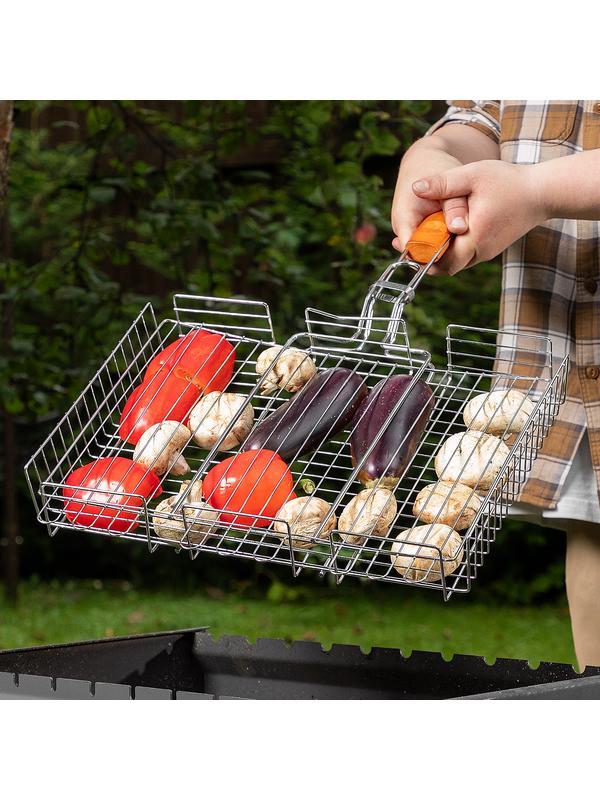 Решетка гриль 315 х 410 х 70 мм, объемная, хромированная Camping Palisad