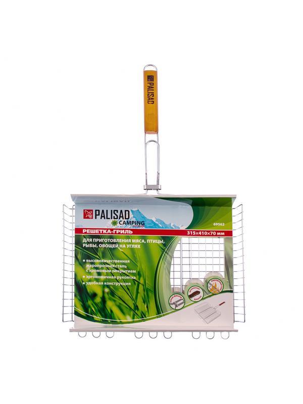 Решетка гриль 315 х 410 х 70 мм, объемная, хромированная Camping Palisad