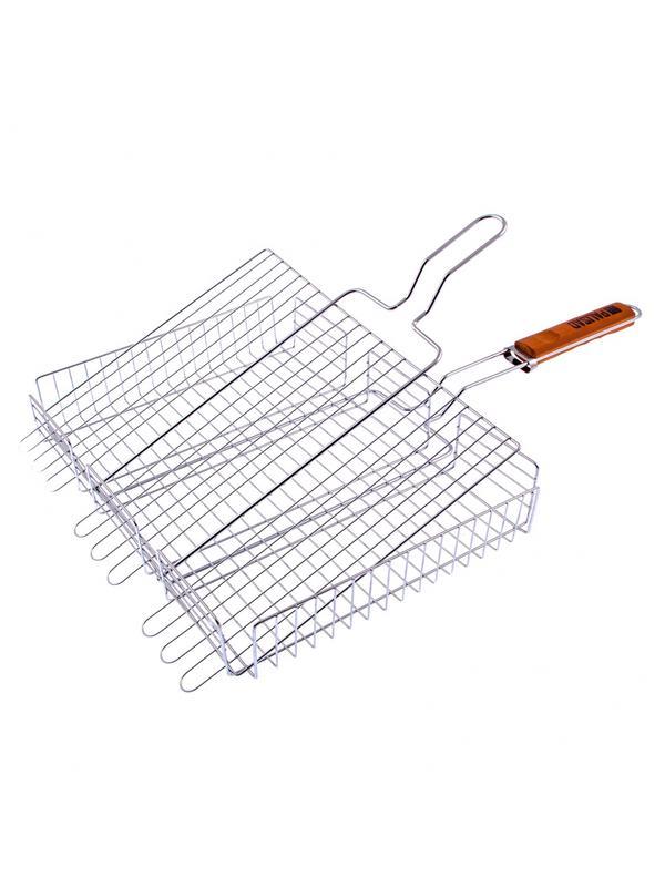 Решетка гриль 315 х 410 х 70 мм, объемная, хромированная Camping Palisad