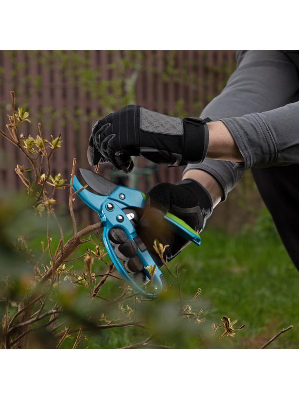 Секатор прямого реза, 200 мм, храповой механизм, металлические обaрезиненные рукоятки, Luxe, Palisd