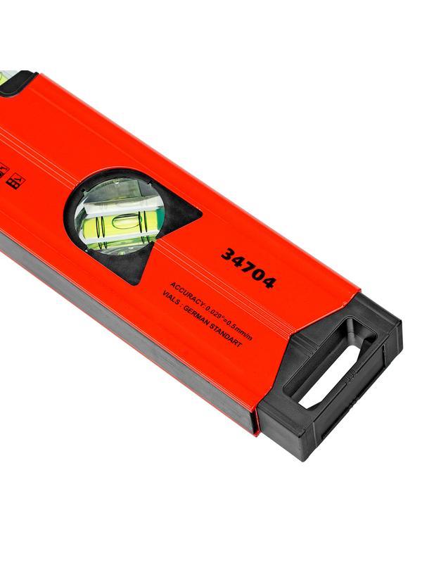 Уровень алюминиевый магнитный, 400 мм, фрезерованный, 3 глазка (1 зеркальный), усиленный Matrix