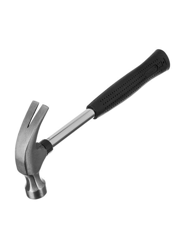 Молоток-гвоздодер, 450 г, боек 27 мм, металлическая трубчатая обрезиненная рукоятка Sparta