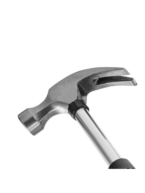 Молоток-гвоздодер, 450 г, боек 27 мм, металлическая трубчатая обрезиненная рукоятка Sparta