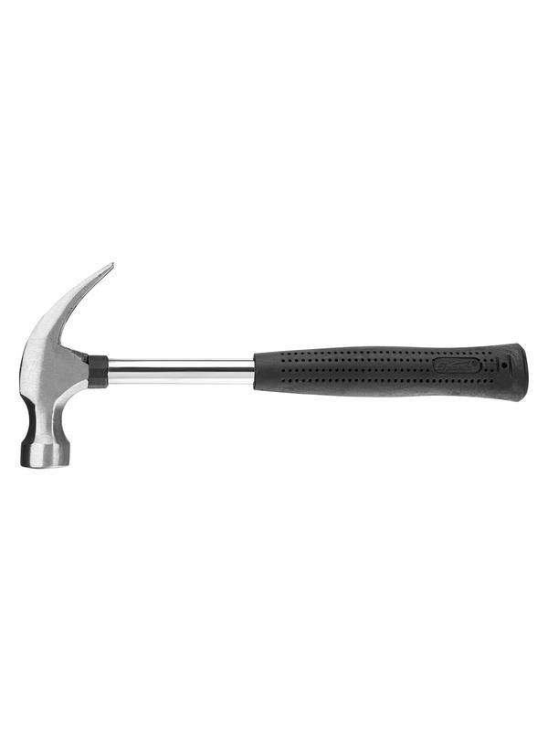 Молоток-гвоздодер, 450 г, боек 27 мм, металлическая трубчатая обрезиненная рукоятка Sparta