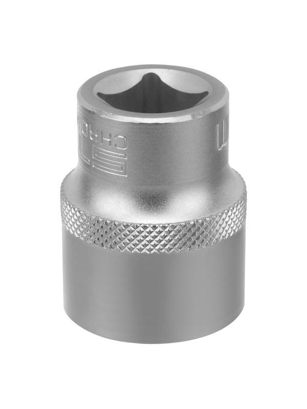 Головка торцевая, 22 мм, двенадцатигранная, CrV, под квадрат 1/2, хромированная Stels