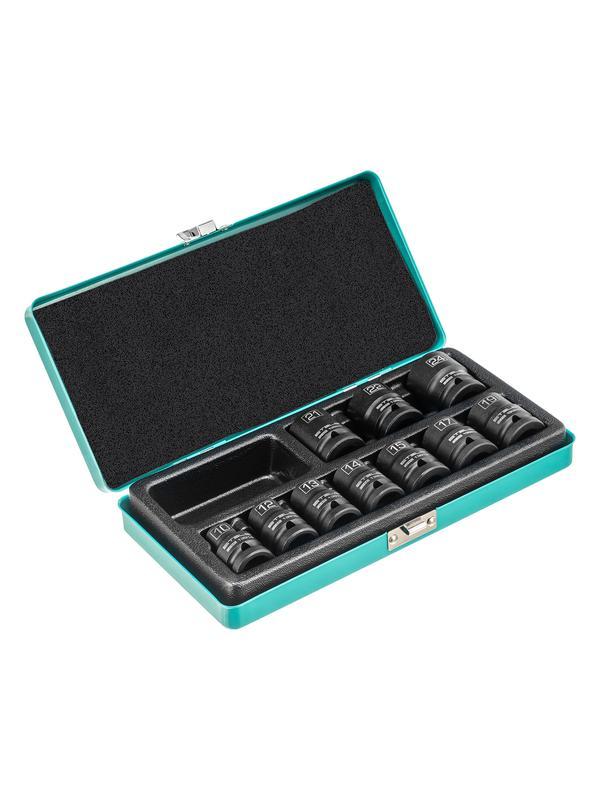 Набор шестигранных ударных торцевых головок, 1/2, 10-24 мм, 10 шт, Stels