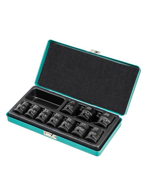 Набор шестигранных ударных торцевых головок, 1/2, 10-24 мм, 10 шт, Stels