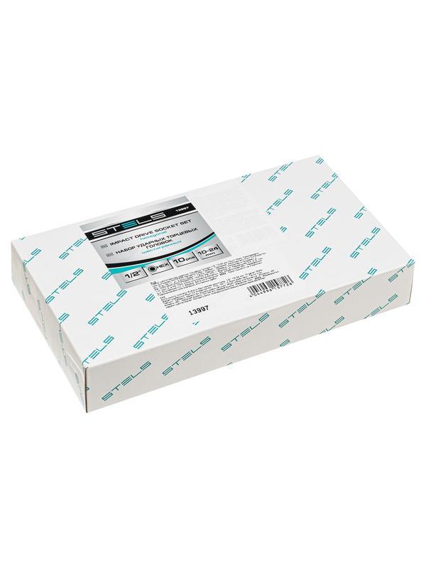 Набор шестигранных ударных торцевых головок, 1/2, 10-24 мм, 10 шт, Stels