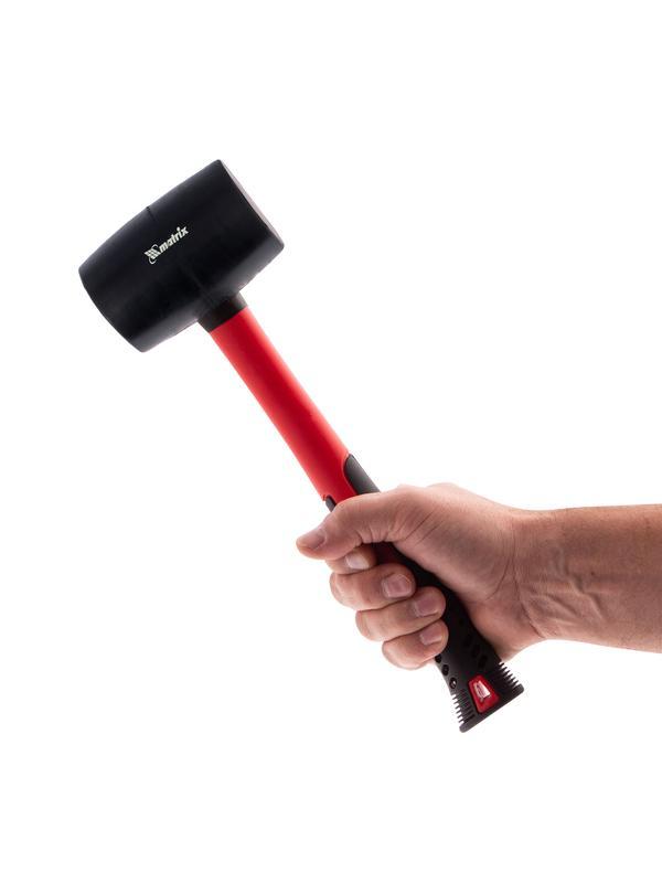 Киянка резиновая, 450 г, черная резина, фибергласовая рукоятка Matrix