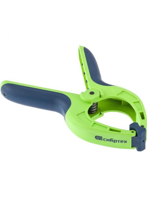 Струбцина клещеобразная 3-3/16, пластиковый корпус, двухкомпонентные рукоятки, усиленная пружина, 82 мм Сибртех