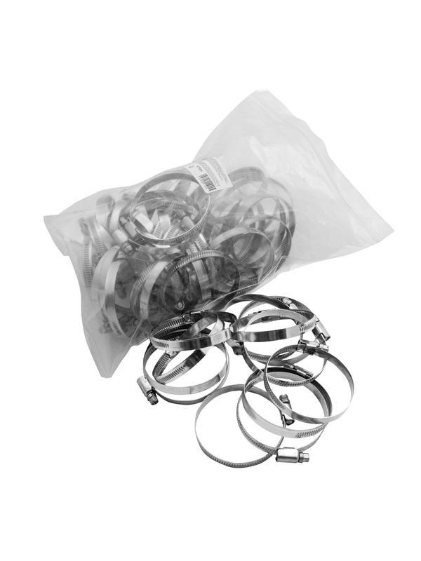 Хомуты нержавеющая сталь, Стандартное болтовое крепление 50-70 мм, 50 штук в упаковке, ширина 9 мм Сибртех