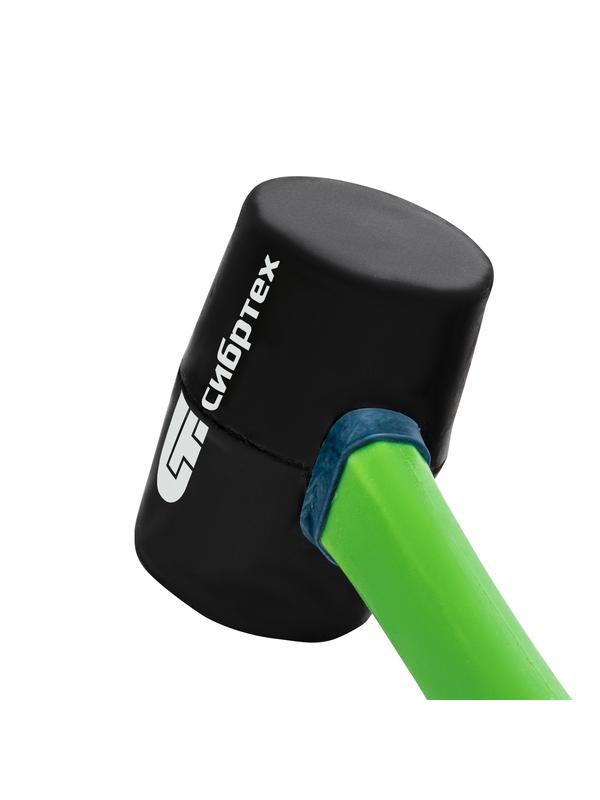 Киянка резиновая, 225 г, черная резина, фибергласовая рукоятка Сибртех