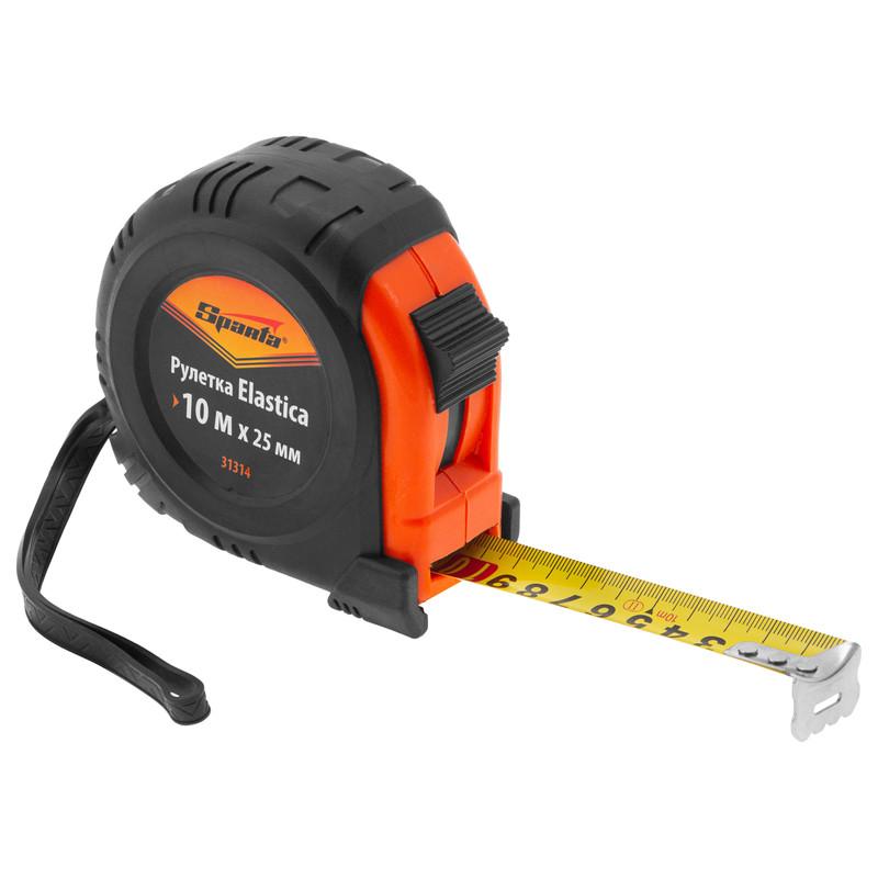 Рулетка Sparta Elastica 31314, обрезиненный корпус / 10 м х 25 мм.