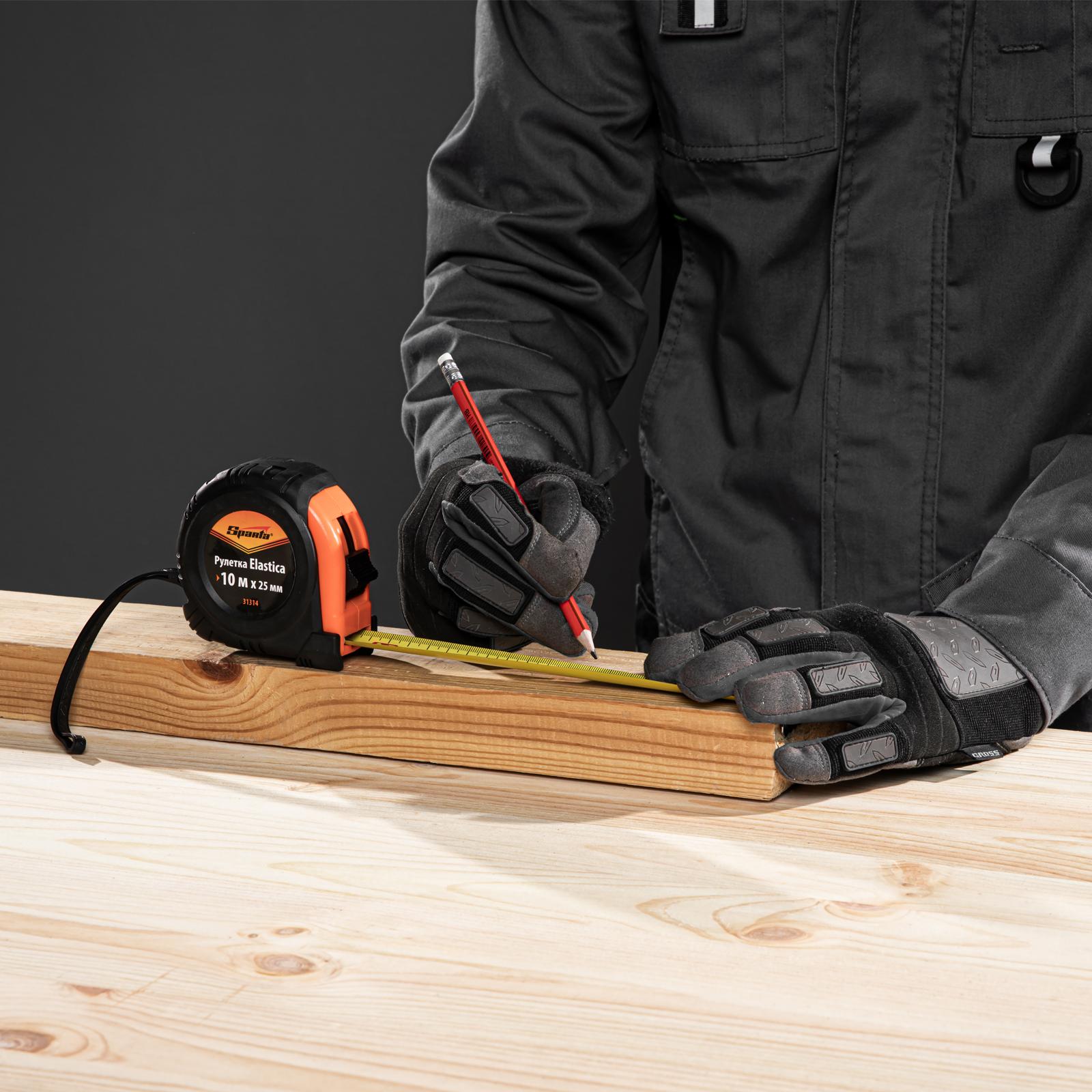 Рулетка Sparta Elastica 31314, обрезиненный корпус / 10 м х 25 мм.