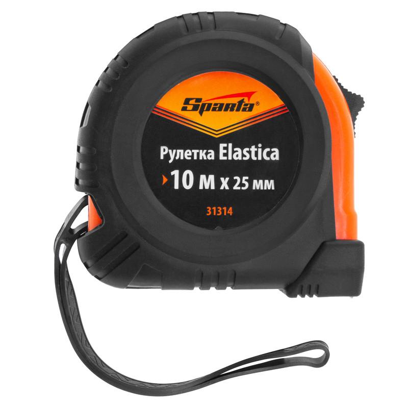Рулетка Sparta Elastica 31314, обрезиненный корпус / 10 м х 25 мм.