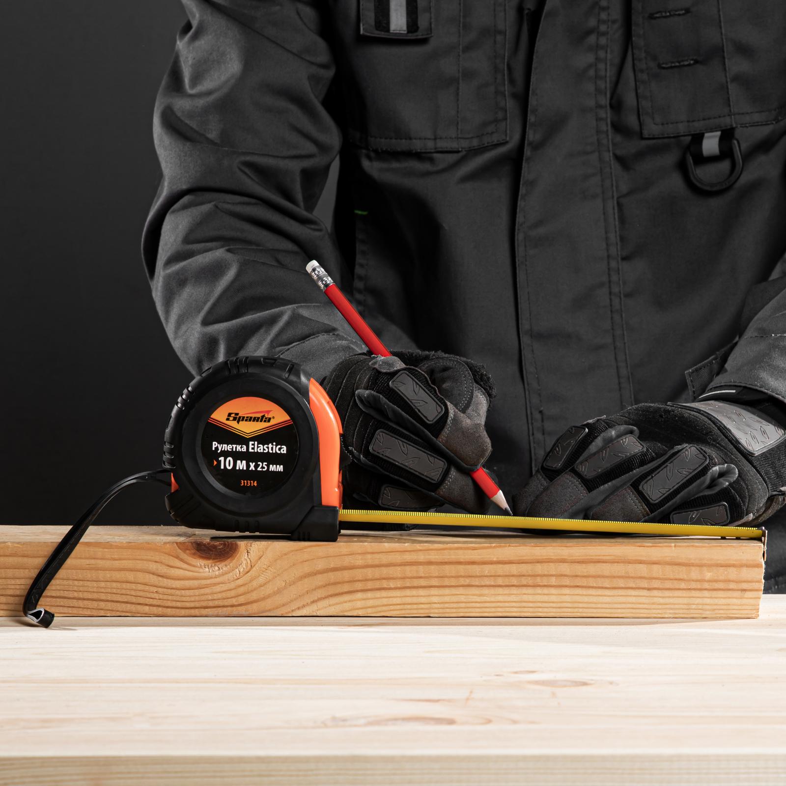 Рулетка Sparta Elastica 31314, обрезиненный корпус / 10 м х 25 мм.