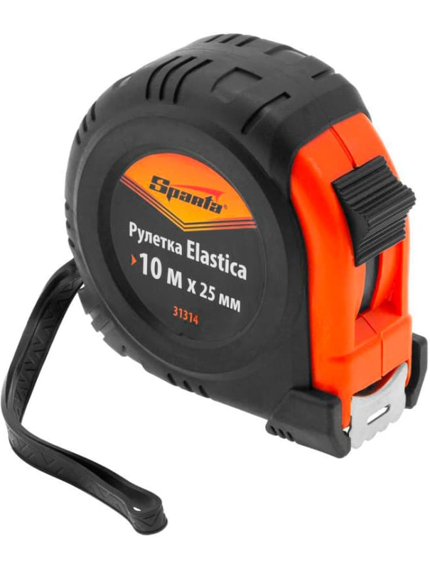 Рулетка Sparta Elastica 31314, обрезиненный корпус / 10 м х 25 мм.