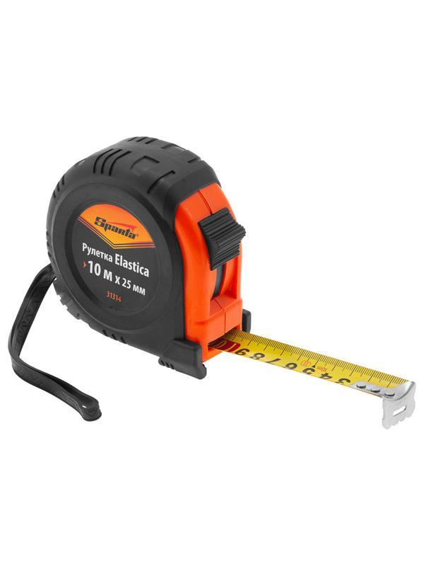 Рулетка Sparta Elastica 31314, обрезиненный корпус / 10 м х 25 мм.