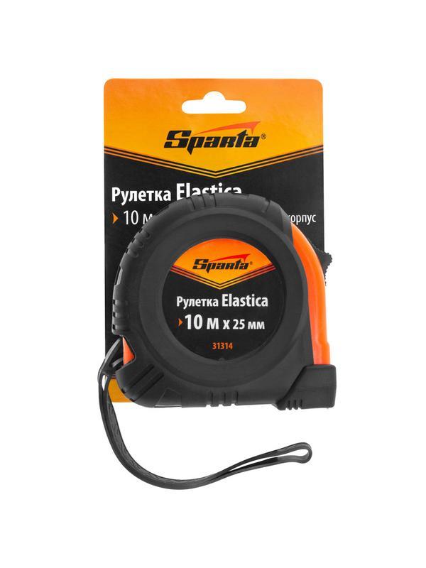 Рулетка Sparta Elastica 31314, обрезиненный корпус / 10 м х 25 мм.