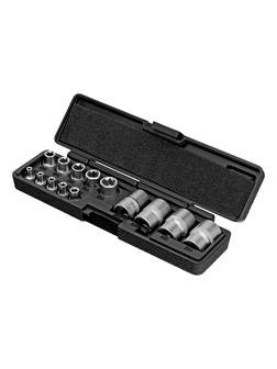 Набор головок Torx , 14 предметов, 1/4, 3/8, 1/2 Stels