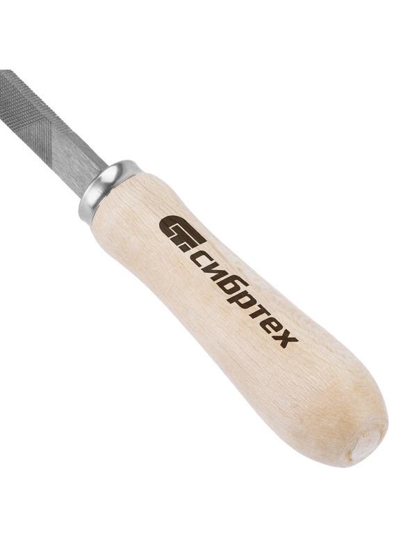 Напильник трехгранный, 200 мм, деревянная ручка Сибртех