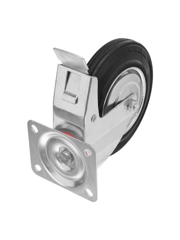 Колесо поворотное с тормозом D 160 мм, крепление  платформенное Сибртех