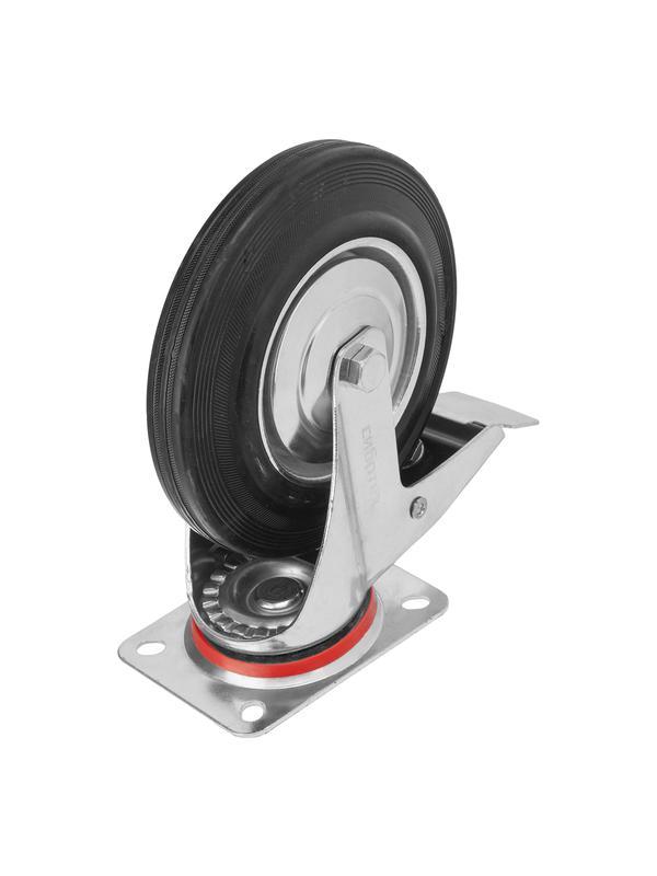 Колесо поворотное с тормозом D 160 мм, крепление  платформенное Сибртех