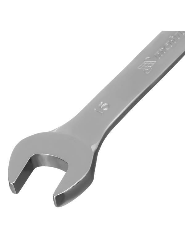Ключ комбинированный трещоточный, 15 мм, CrV, зеркальный хром Matrix Professional