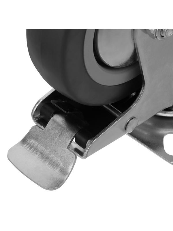 Колесо поворотное с тормозом D 100 мм, крепление  платформенное Сибртех