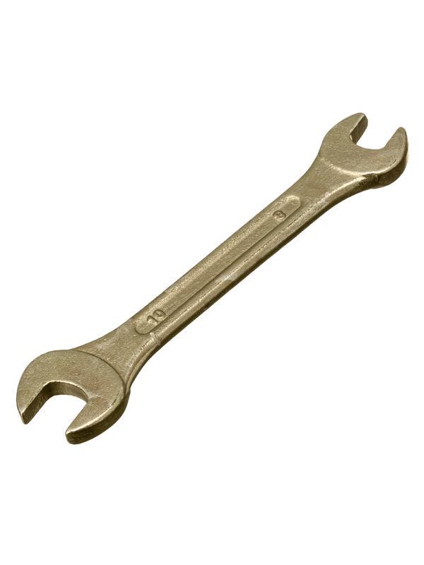 Ключ рожковый, 8 х 10 мм, желтый цинк Сибртех