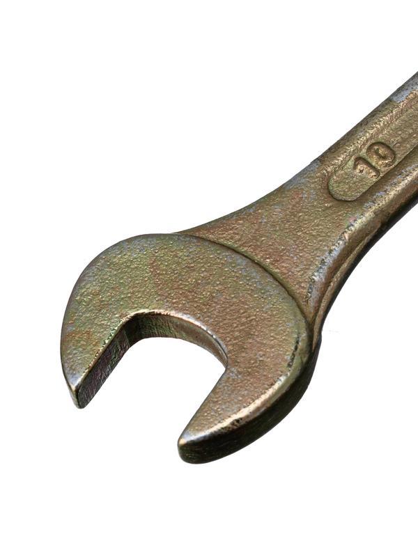 Ключ рожковый, 8 х 10 мм, желтый цинк Сибртех