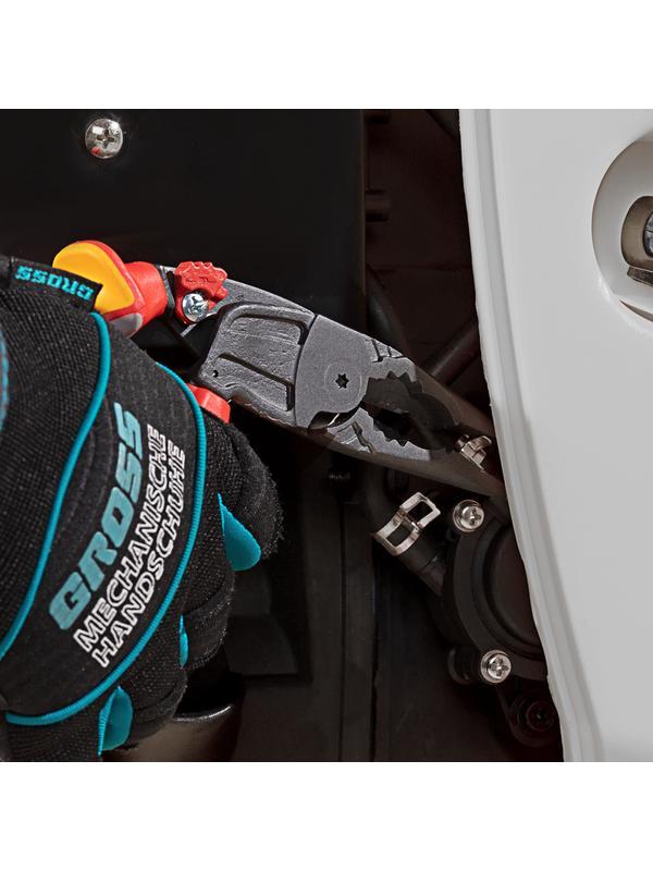 Длинногубцы с изогнутой головой, комбинированные, диэлектрические рукоятки до 1000 В, 200 мм Gross