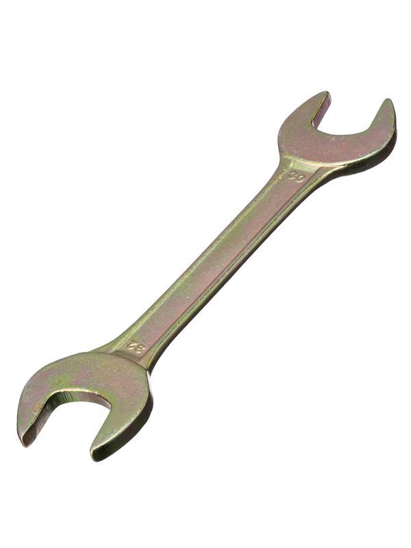 Ключ рожковый, 30 х 32 мм, желтый цинк Сибртех