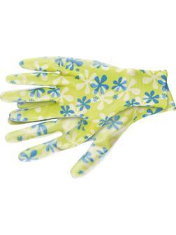 Перчатки садовые из полиэстера с нитрильным обливом, зеленые, S Palisad