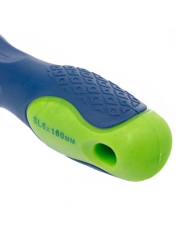 Отвертка, SL6 х 100 мм, CrV, двухкомпонентная рукоятка Сибртех