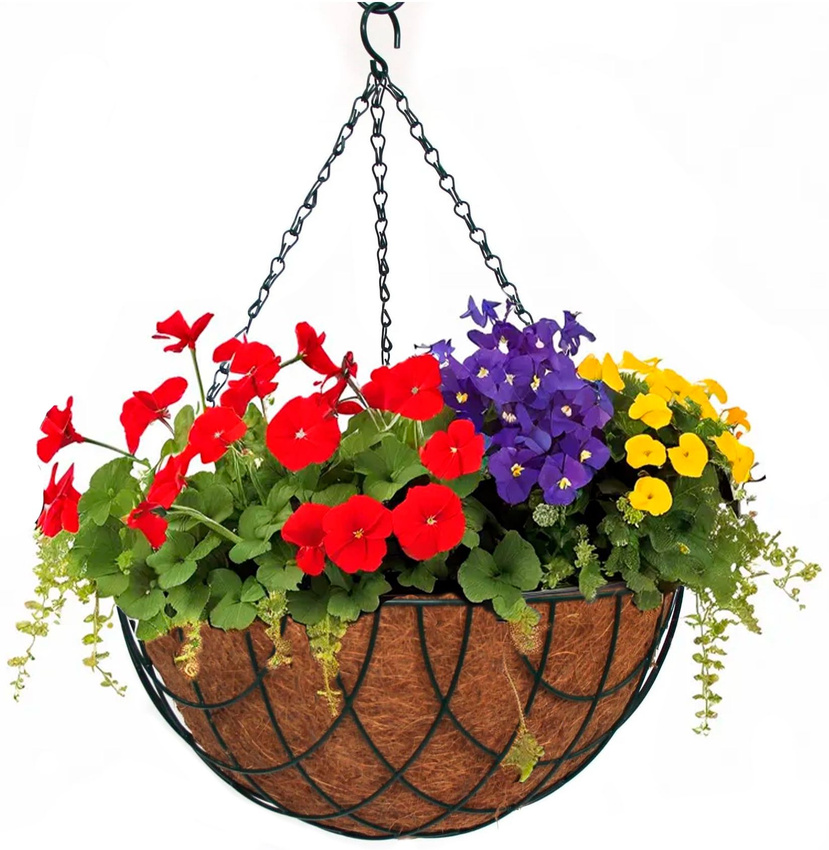 Кашпо подвесное с вкладышем из коковиты, полукруглое D 30 см Palisad