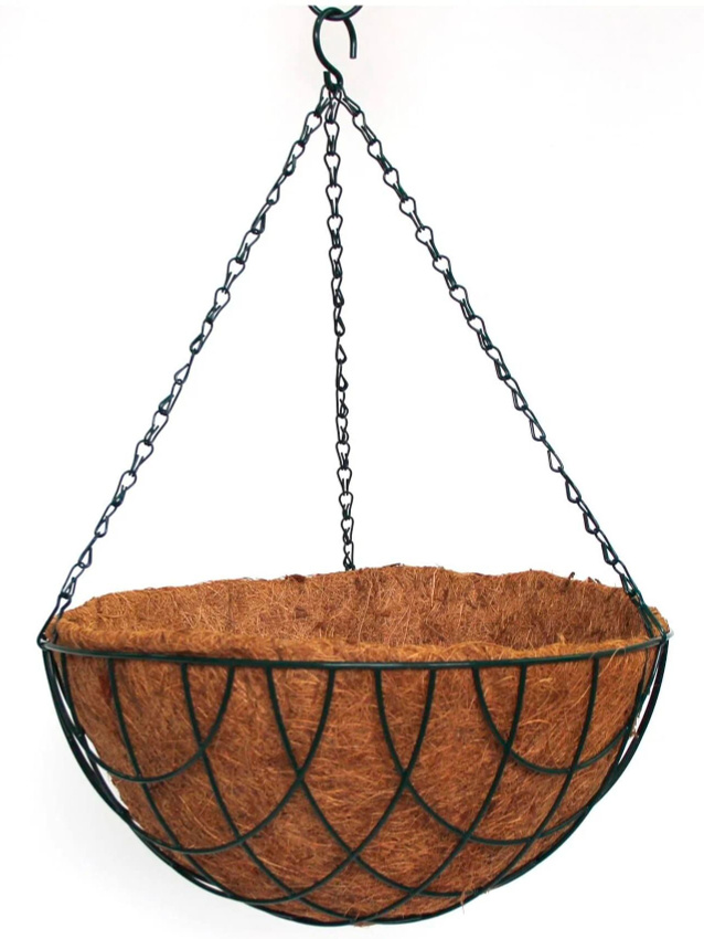 Кашпо подвесное с вкладышем из коковиты, полукруглое D 30 см Palisad