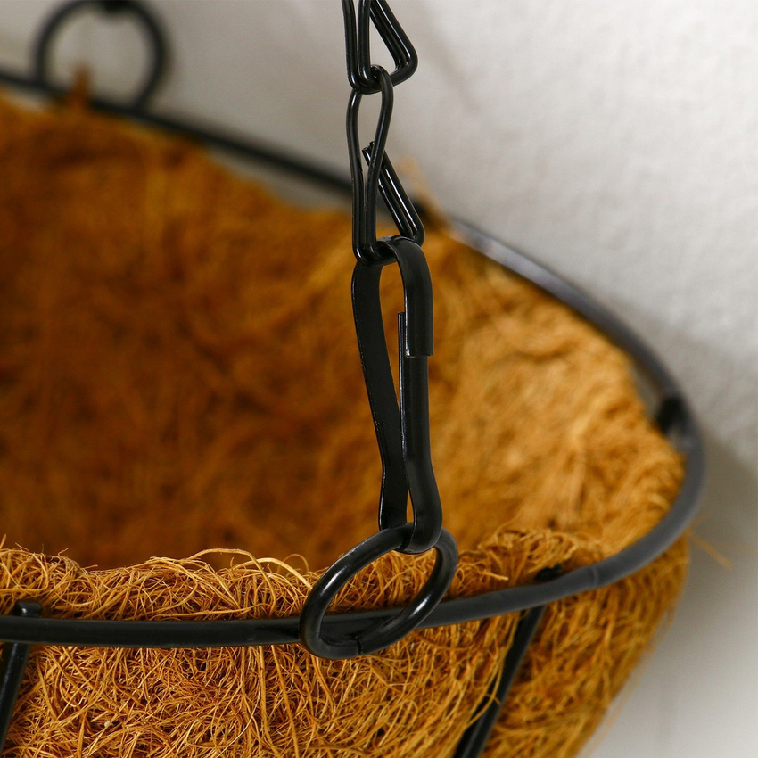 Кашпо подвесное с вкладышем из коковиты, полукруглое D 30 см Palisad