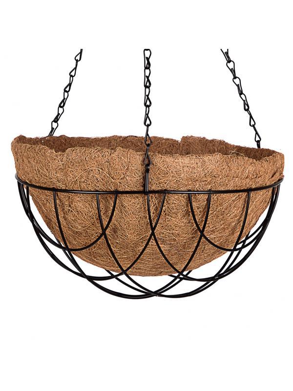 Кашпо подвесное с вкладышем из коковиты, полукруглое D 30 см Palisad