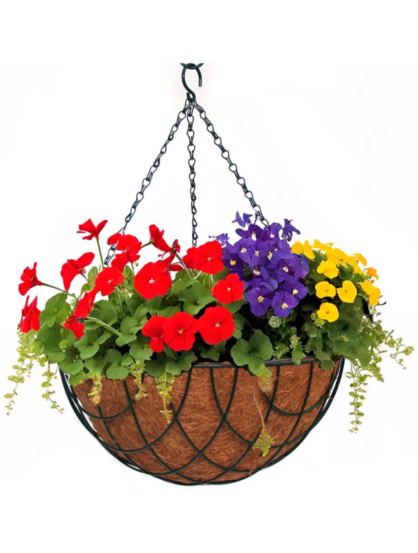 Кашпо подвесное с вкладышем из коковиты, полукруглое D 30 см Palisad