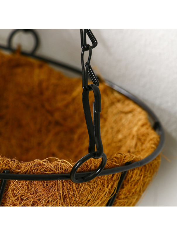 Кашпо подвесное с вкладышем из коковиты, полукруглое D 30 см Palisad