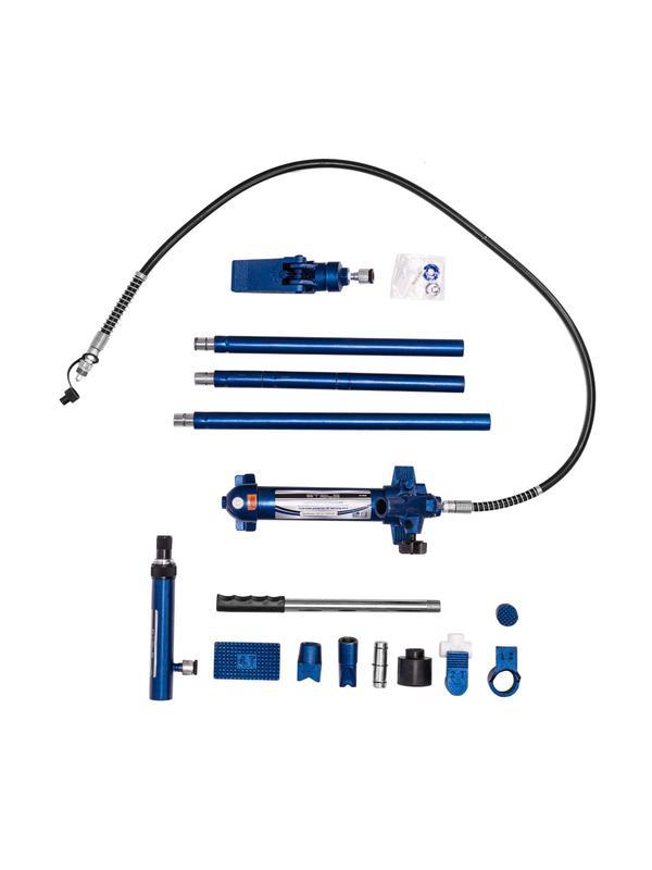 Растяжка гидравлическая, 4 т, набор из 17 предметов, 7 сменных насадок, в металлическом кейсе Stels