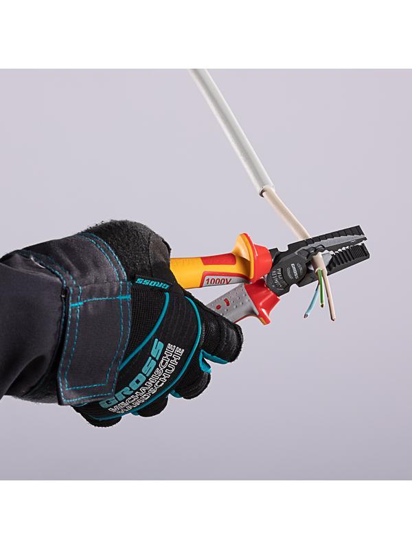 Плоскогубцы комбинированные, диэлектрические трехкомпонентные рукоятки до 1000 В, 180 мм Gross