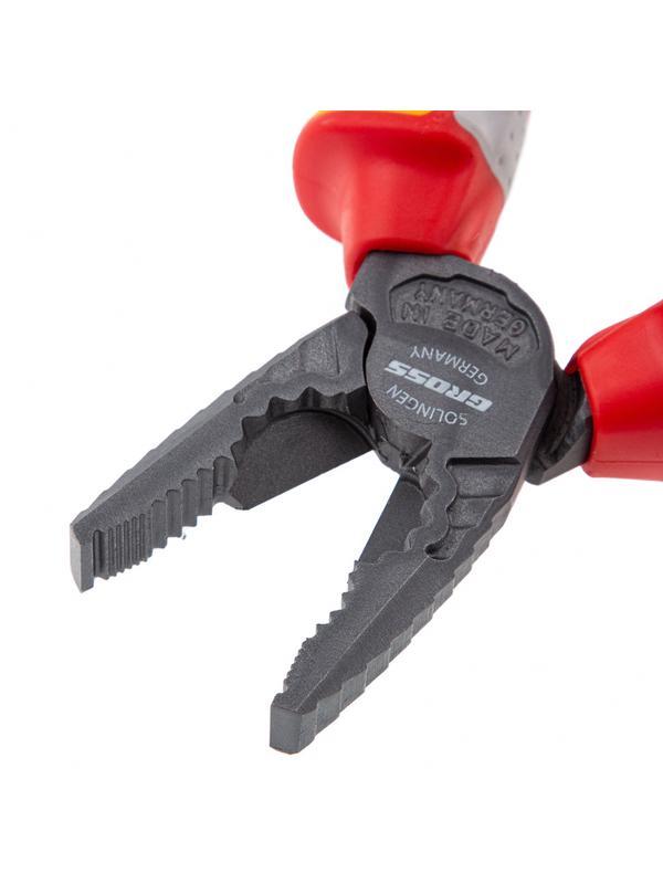 Плоскогубцы комбинированные, диэлектрические трехкомпонентные рукоятки до 1000 В, 180 мм Gross