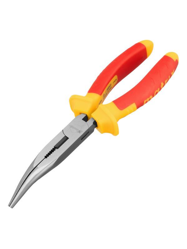 Длинногубцы изогнутые Insulated, 200 мм, двухкомпонентные рукоятки Matrix Professional